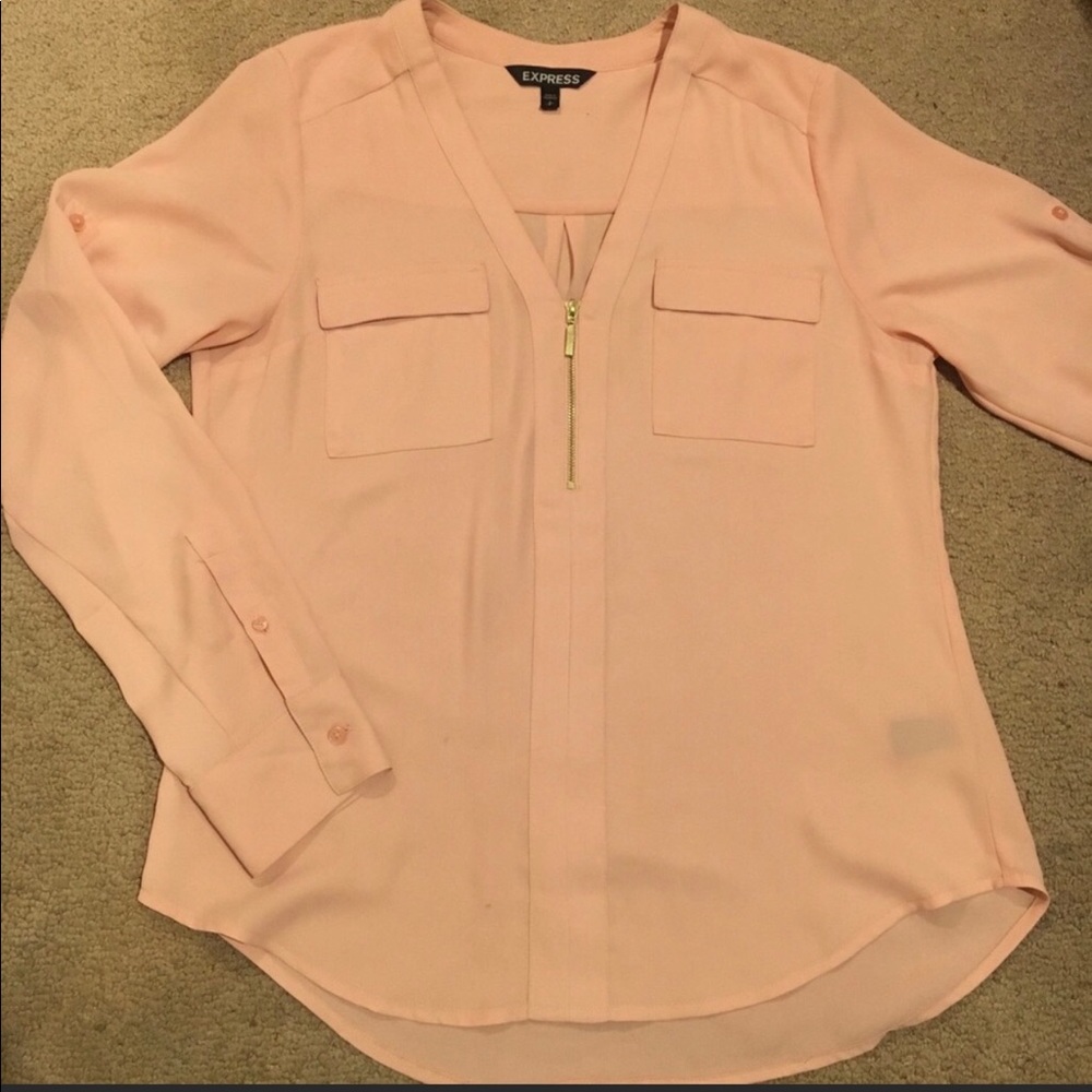 NWOT Blush Express Portofino Shirt With Gld Zipper